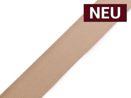 Gurtband mit Glanz beige 25mm 