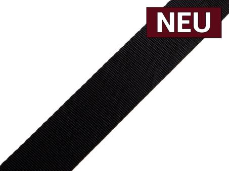 Gurtband mit Glanz schwarz 25mm 