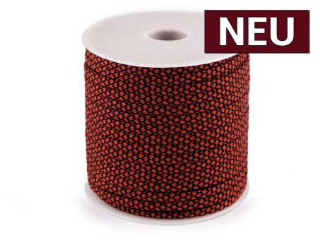Kordel mit Füllung rot/schwarz 4mm 