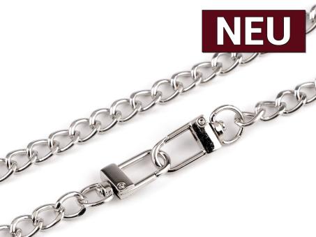 Kette für Handtaschen mit Karabiner 125cm silber 