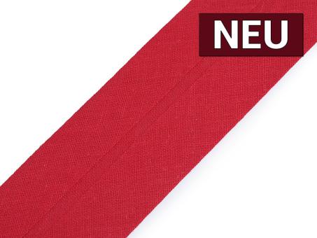 Schrägband aus Baumwolle vorgefalzt Breite 4cm rot 