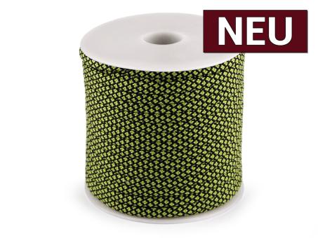 Kordel mit Füllung hellgrün/schwarz 4mm 