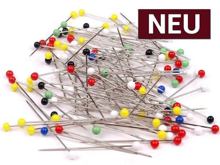 Stecknadeln mit Glaskopf Länge 48mm 