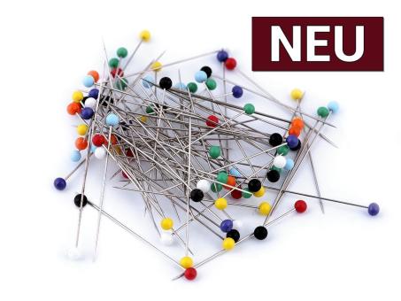 Stecknadeln mit Glaskopf Länge 34mm 