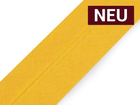 Schrägband aus Baumwolle vorgefalzt Breite 4cm gelb 