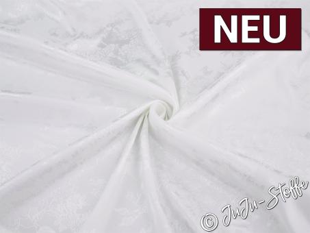 Satin mit Blumenmuster offwhite 