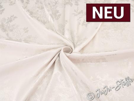Satin mit Blumenmuster champagner 