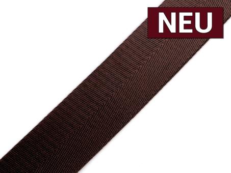 Gurtband mit Glanz 40mm schokobraun 