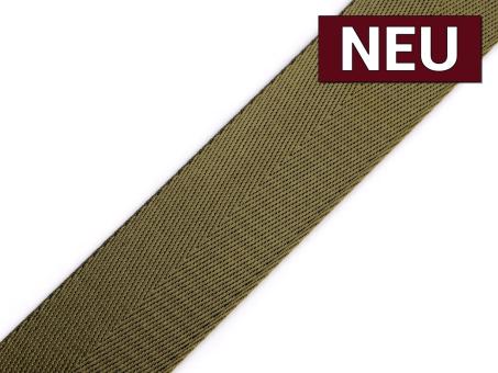 Gurtband mit Glanz 40mm khaki 
