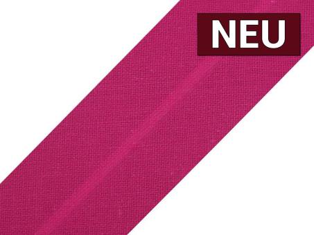 Schrägband aus Baumwolle vorgefalzt Breite 3cm fuchsia 