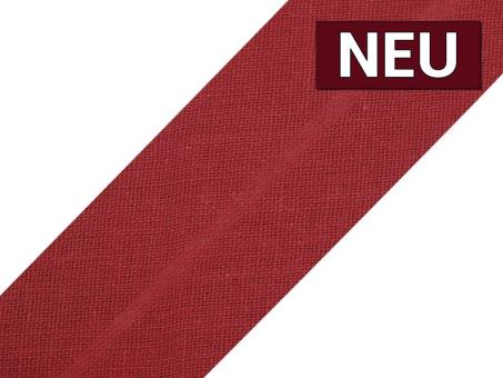 Schrägband aus Baumwolle vorgefalzt Breite 3cm dunkelrot 
