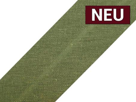 Schrägband aus Baumwolle vorgefalzt Breite 3cm khaki 