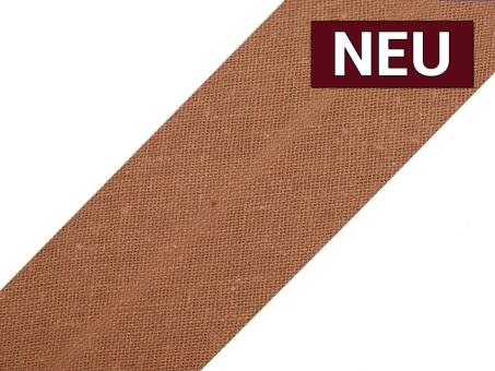 Schrägband aus Baumwolle vorgefalzt Breite 3cm mittelbraun 
