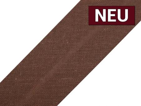 Schrägband aus Baumwolle vorgefalzt Breite 3cm braun 