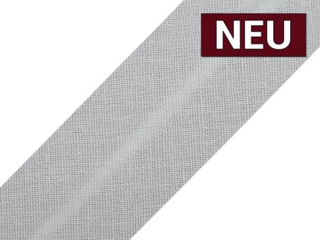 Schrägband aus Baumwolle vorgefalzt Breite 3cm silbergrau 