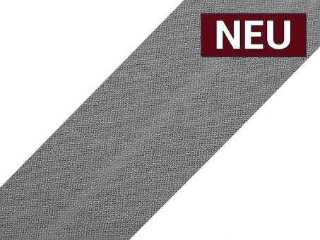 Schrägband aus Baumwolle vorgefalzt Breite 3cm dunkelgrau 