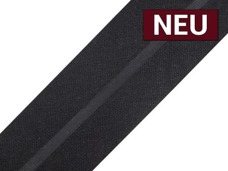 Schrägband aus Baumwolle vorgefalzt Breite 3cm schwarz 