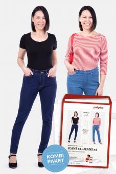 Papierschnittmuster Damenjeans High Waist Jeans #3 und Jeans #4 von pattydoo 