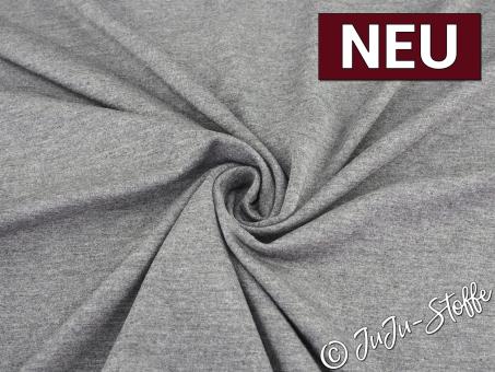 Bambus Jersey uni grau meliert Oeko-Tex® 