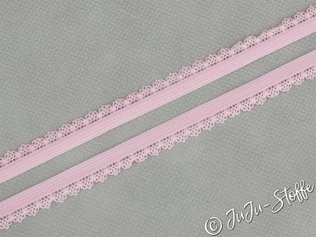 Gummi mit Spitze Soft rosa 12mm 