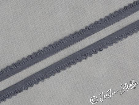 Gummi mit Spitze Soft grau 12mm 