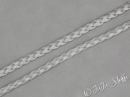 Kordel Kunstleder geflochten silber 10mm 