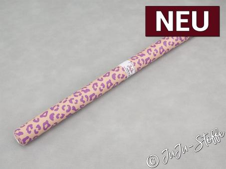 Kunstleder Zuschnitt Leo sand/lila 