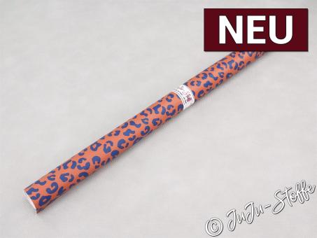 Kunstleder Zuschnitt Leo terra/blau 