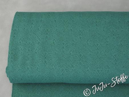 Bio-Sommerstrick Blüten staubgrün von Stoffonkel GOTS 