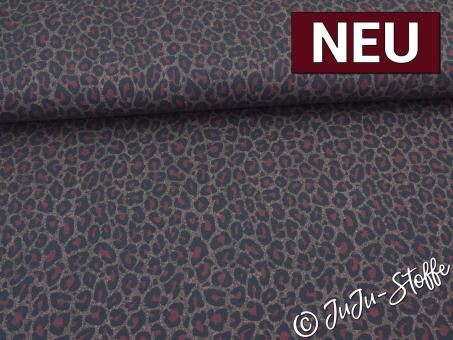 Bio-Jersey Susalabims Leo aubergine von Stoffonkel Oeko-Tex® 
