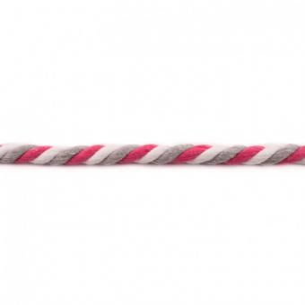 Kordel Baumwolle 12mm pink/weiß/grau 