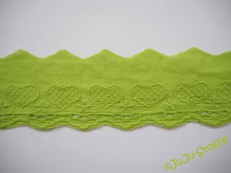 Spitze Baumwolle Hearts 50mm lime 