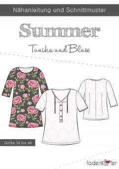 Papierschnittmuster Summer Tunika und Bluse Damen von Fadenkäfer 