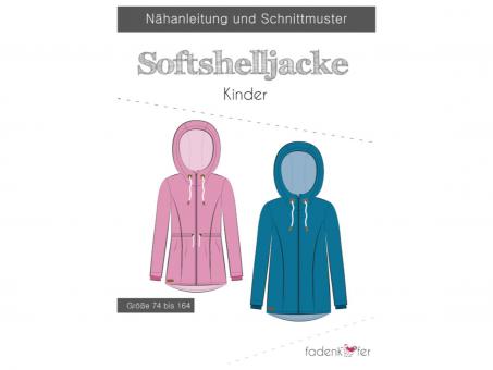 Papierschnittmuster Softshelljacke Kinder von Fadenkäfer 