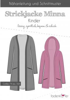 Papierschnittmuster Strickjacke Minna Kinder von Fadenkäfer 