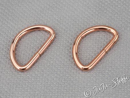 D-Ringe Metall 25mm roségoldfarben (2 Stück) 