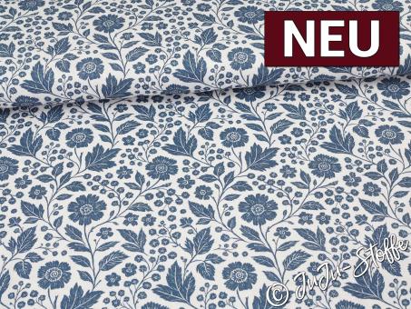 Baumwolle Premium Blumen und Blätter Oeko-Tex® 