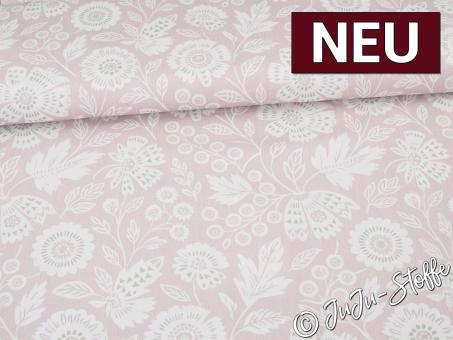 Baumwolle Premium Flowers altrosa Oeko-Tex® 