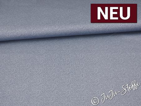 Baumwollsatin Paisley taubeblau Oeko-Tex® 