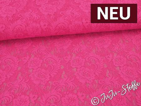Spitze Blumen uni pink 