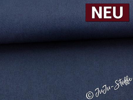 Dekostoff mit Fleeceabseite uni blau meliert 