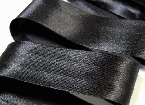 Schrägband Breite 20mm Satin schwarz 