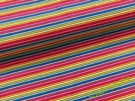 Jersey Streifen Ringel Regenbogen schwarz 
