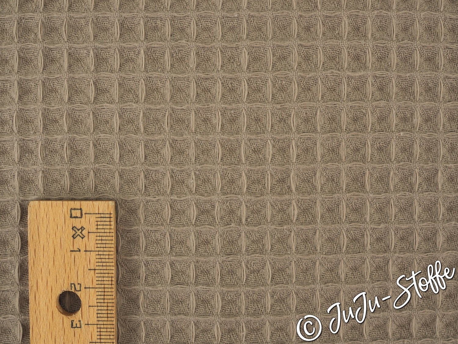 100% Baumwolle Waffelpiqué-Stoff In Ecru – 1 Meter (150 Cm X 100 Cm)